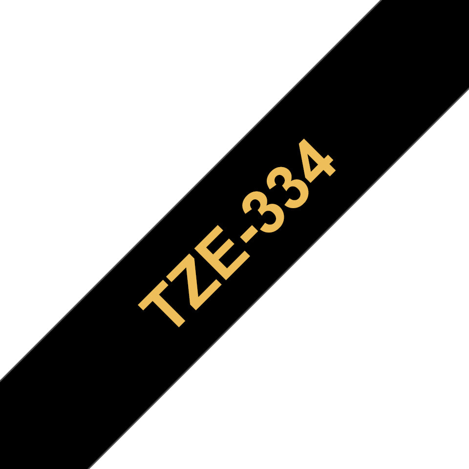 BROTHER P-TOUCH TZE-334 gold sur noir  12mm