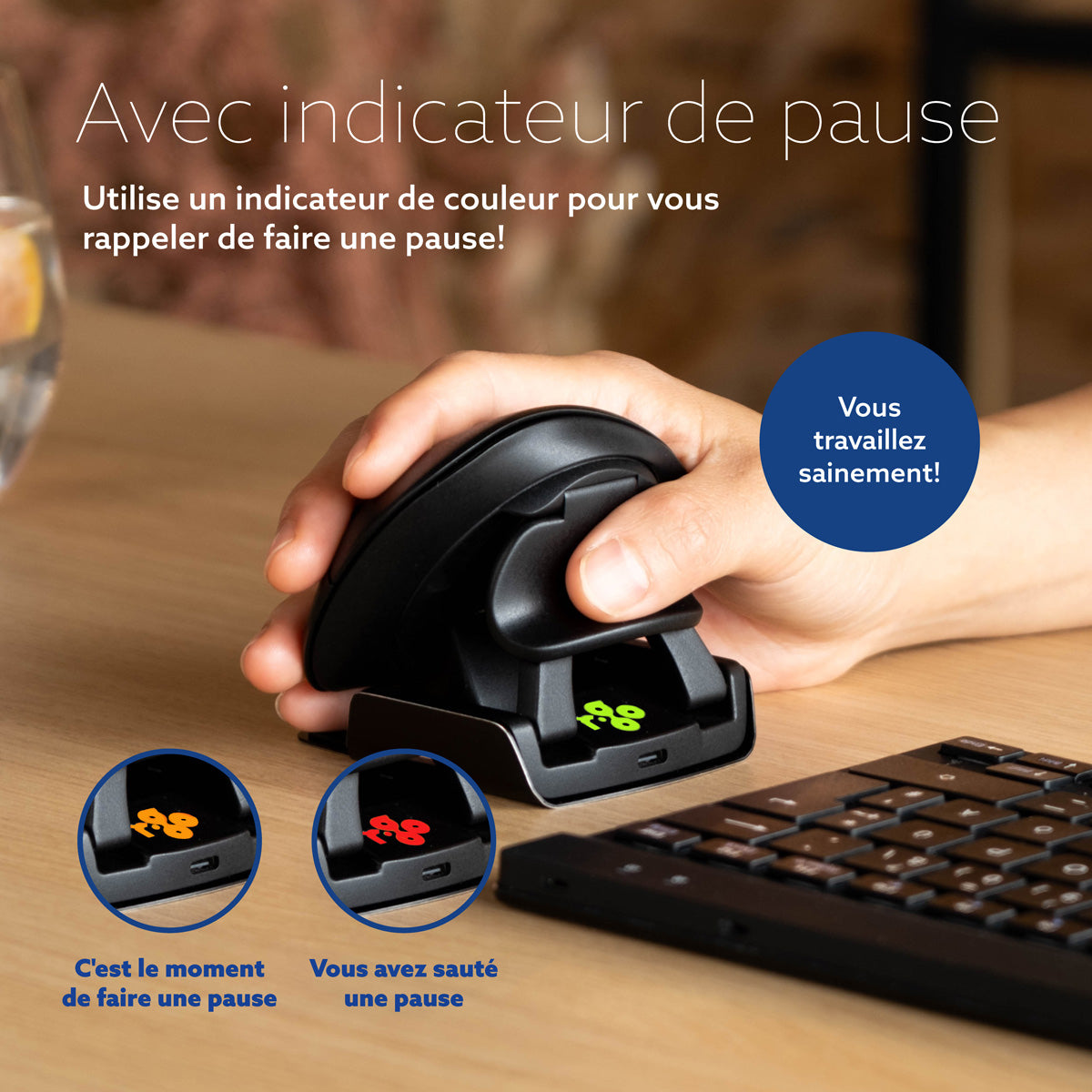 R-Go TOOLS Souris Twister filaire & Bluetooth, M noire
