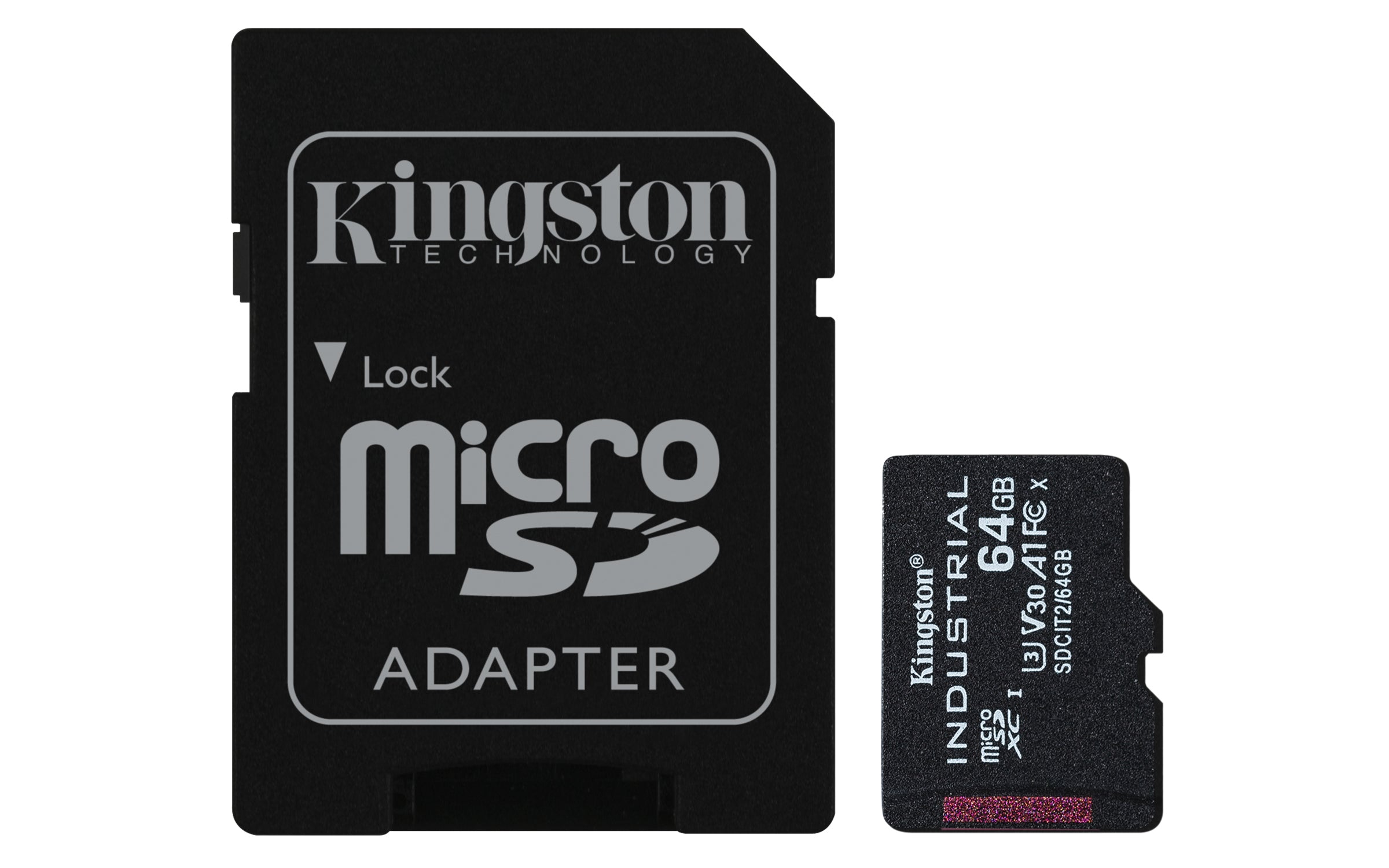 KINGSTON 64Go microSDXC Industrial C10 A1 pSLC Card + SD Adapter