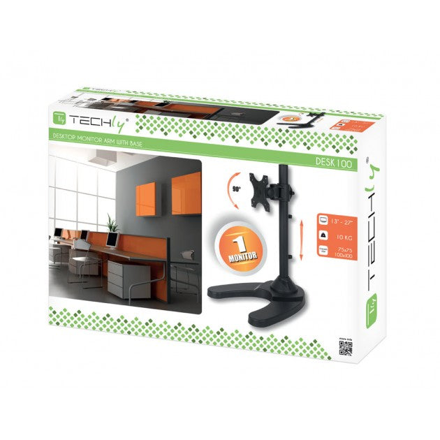 Techly ICA-LCD 3500 Support de moniteur rotatif pour écran LCD de 13 a 27” jusqu'a 10kg