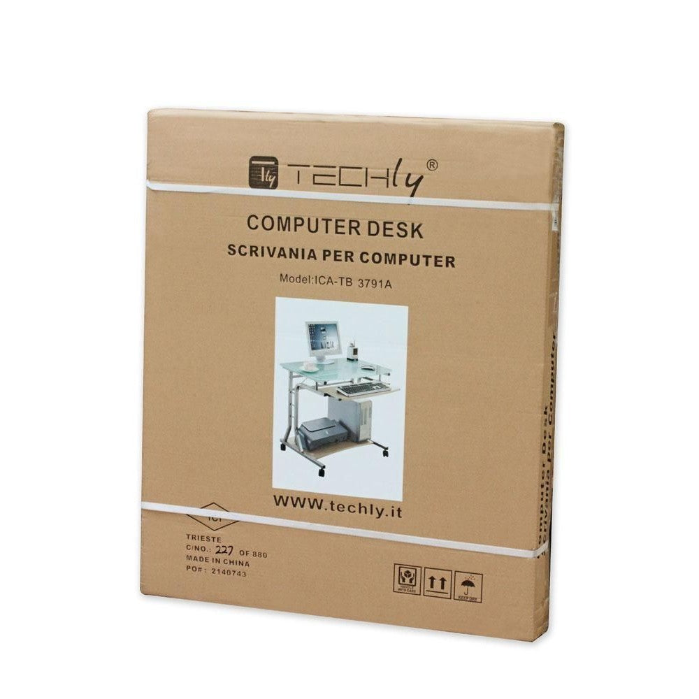 Techly ICA-TB 3791A Bureau d'ordinateur en verre