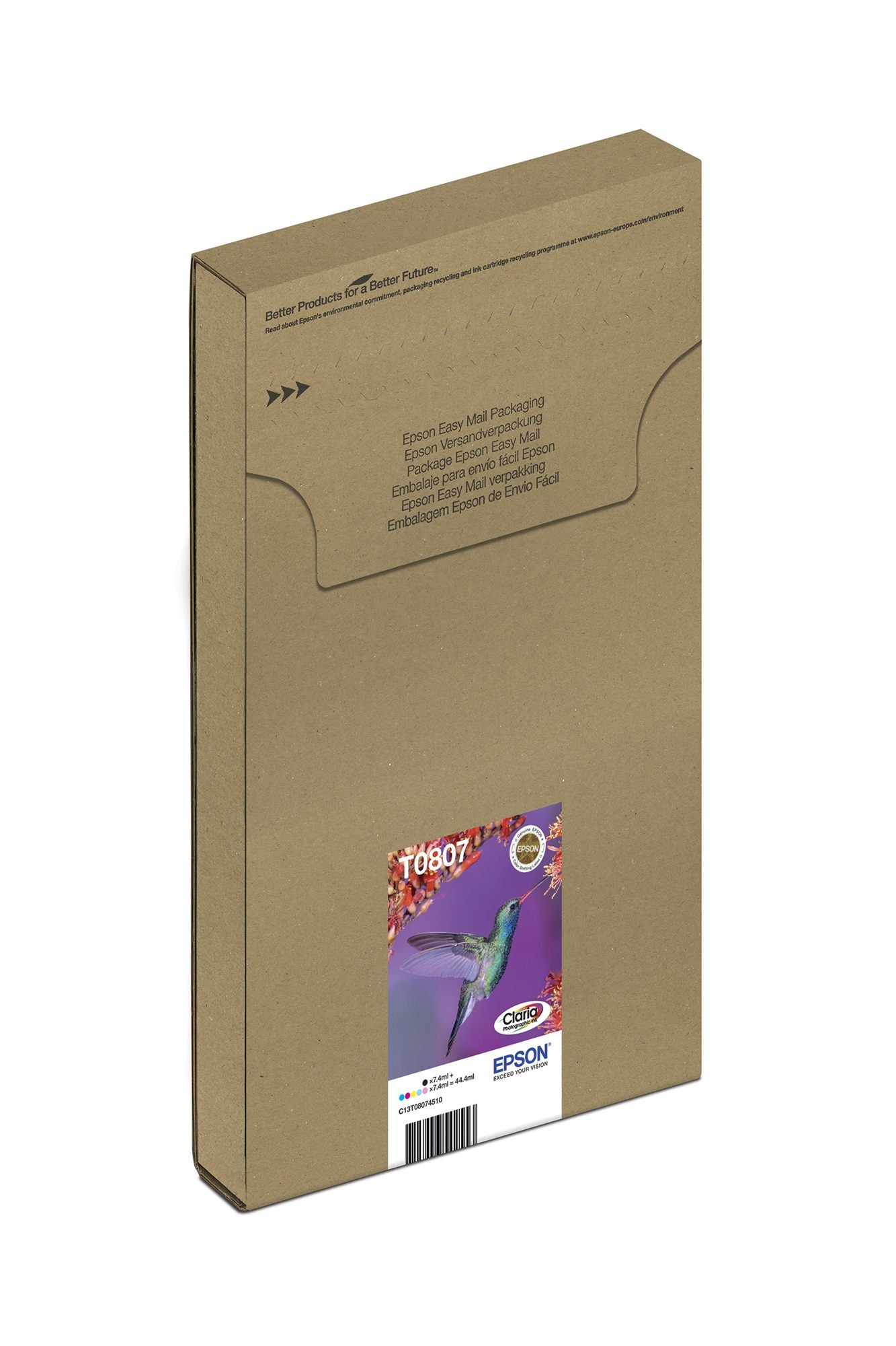 EPSON 3LB T0807 ink cartridge black and five colour standard capacity black and colour: 7.4ml 6-pack online packaging
