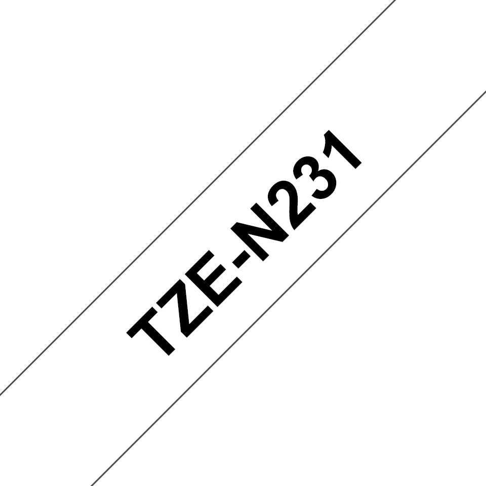 BROTHER P-TOUCH TZE-N231 noir sur blanc 12mm pièce