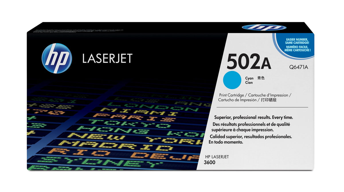 HP 502A toner LaserJet cyan authentique