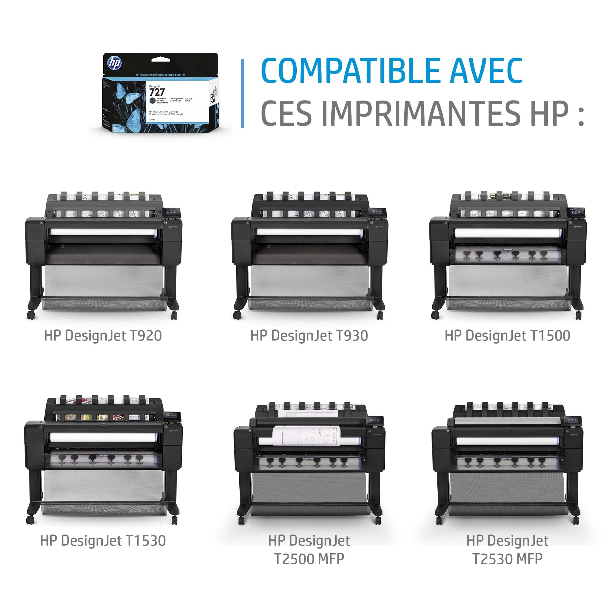 HP 727 original Ink cartridge B3P22A matte black standard capacity 130 ml 1-pack