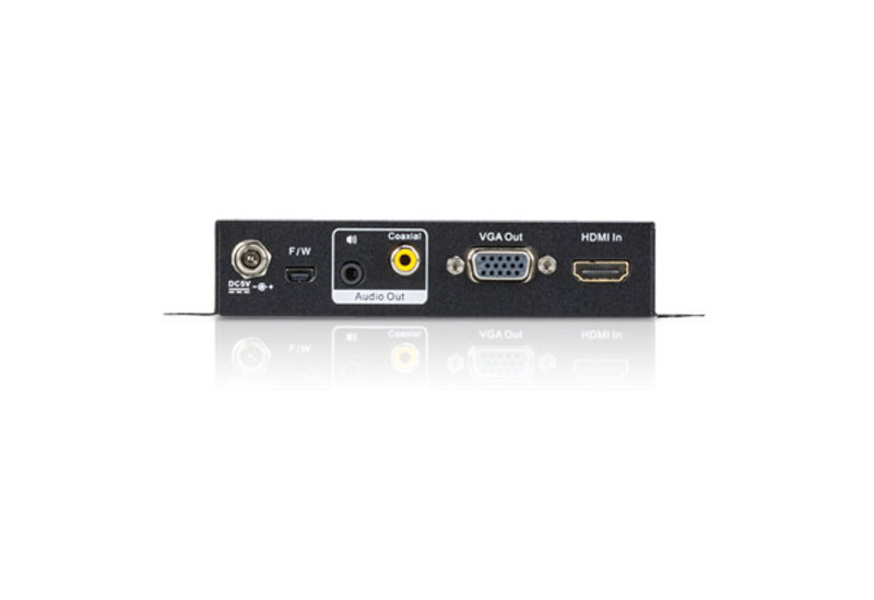 "ATEN Convertisseur HDMI-VGA avec convertisseur de format d’image - Convertisseur vidéo scaler - Noir - Métal - 1920 x 1200 pixels - 800 x 600,1024 x 768,1280 x "