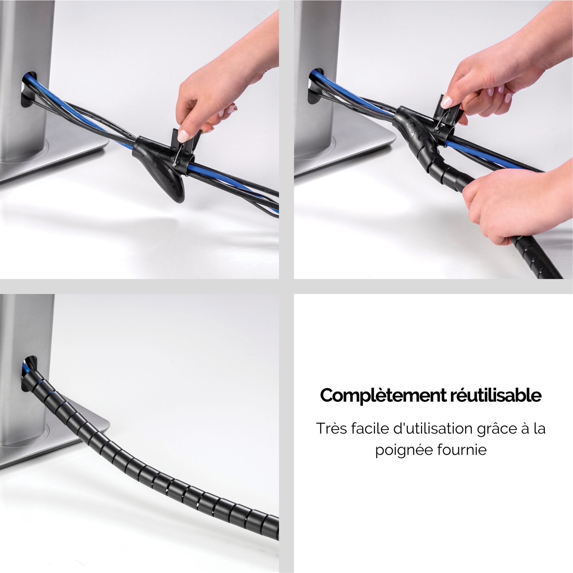 FELLOWES CableZip™ - Rassembleur de câbles - Noir