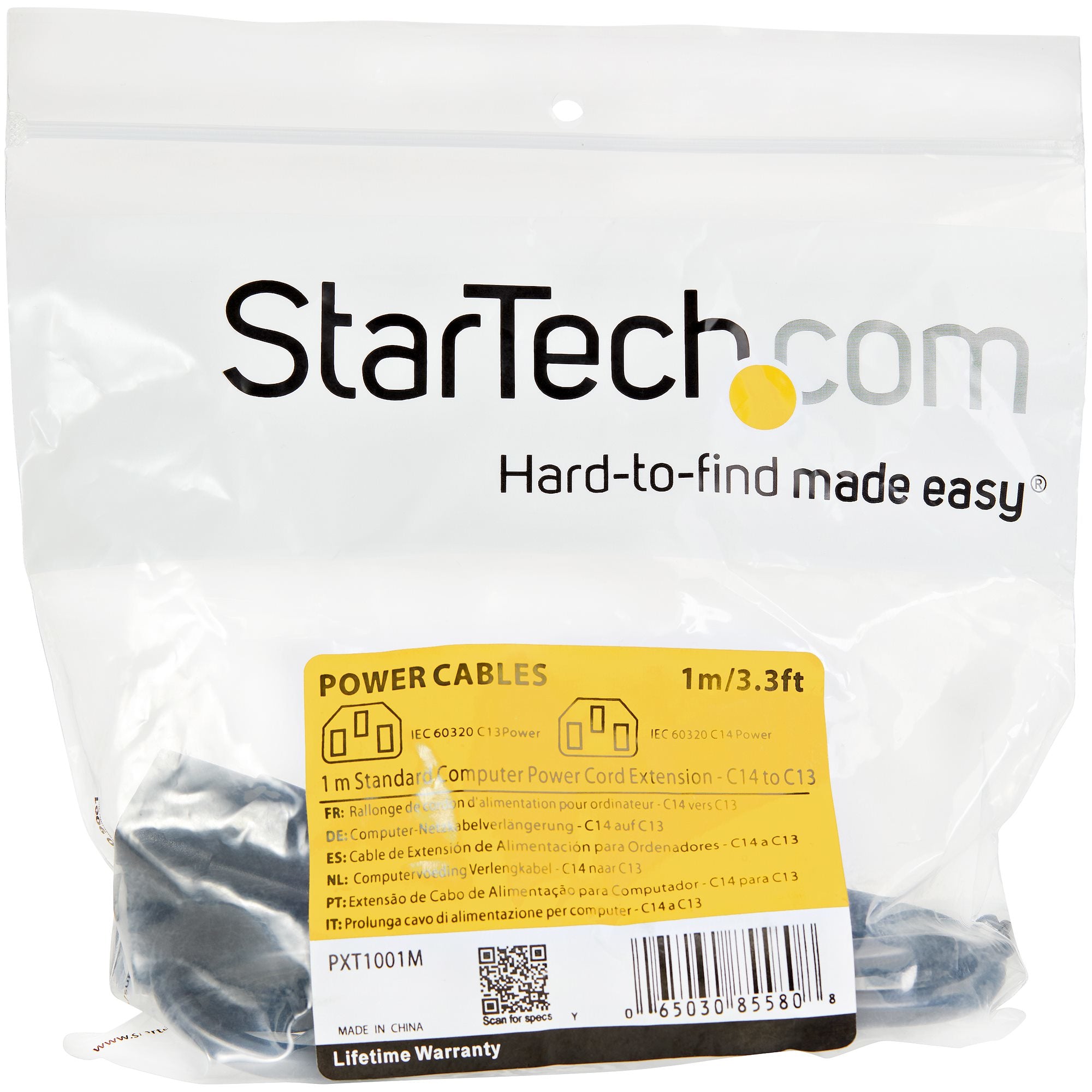 1m PC Power Cord Extension C14 to C13