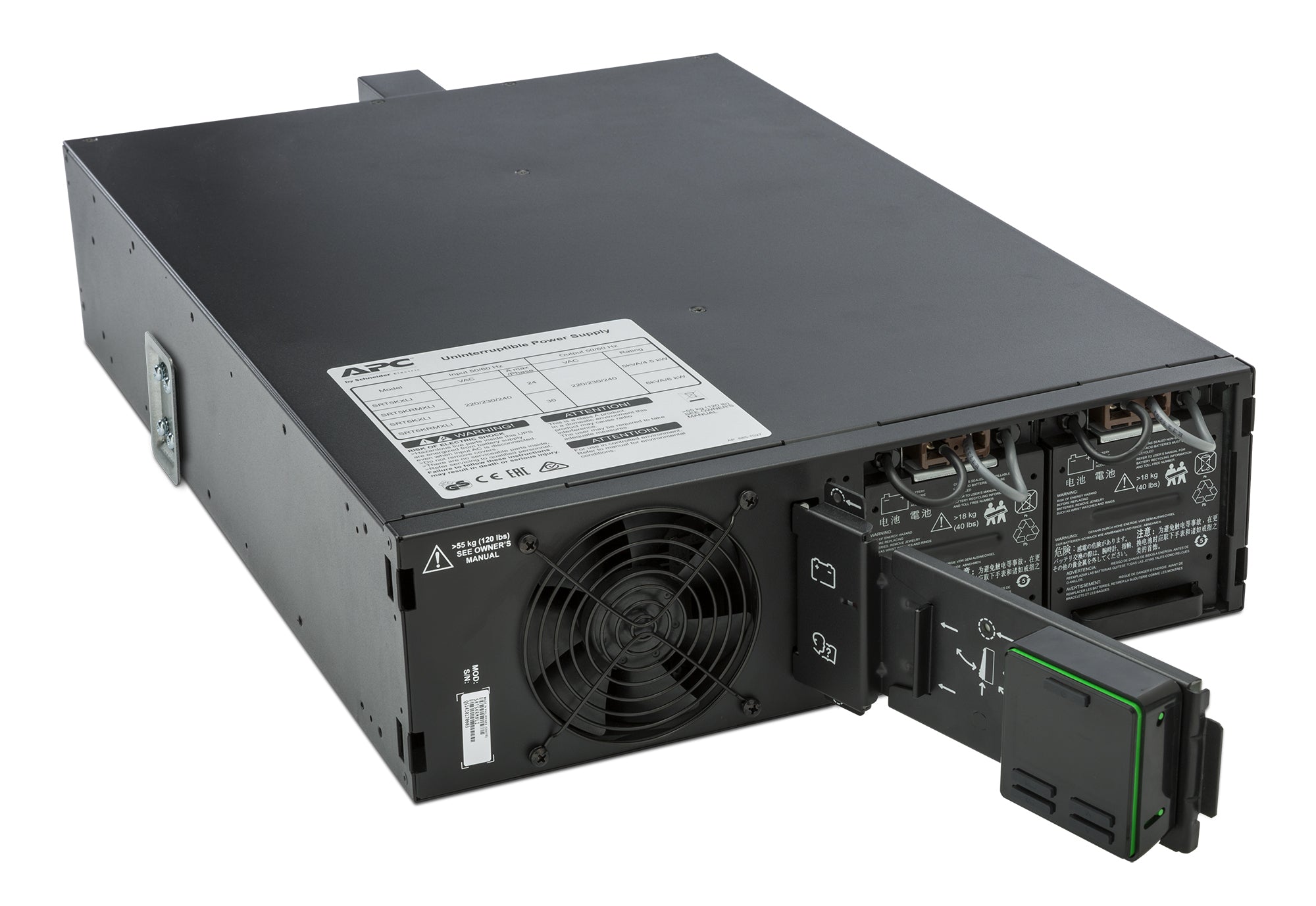 APC Smart-UPS SRT 5000VA RM UPS rack-mountable AC 230V 4500Watt 5000VA USB output connectors 12 3U Black