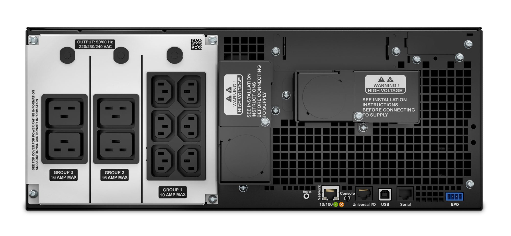 APC Smart-UPS SRT 6000VA RM UPS rack-mountable AC 230V 6000Watt 6000VA Ethernet 10/100 USB output connectors 13 4U Black