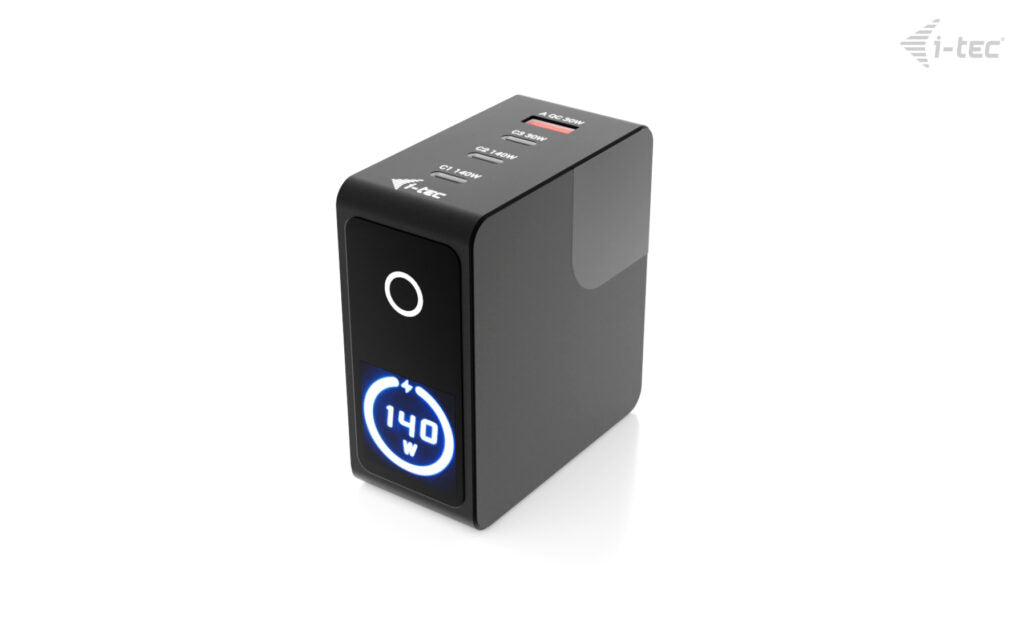 I-TEC 140W Intelligent Multiport USB Charger 3x USB-C 1x USB-A LCD display