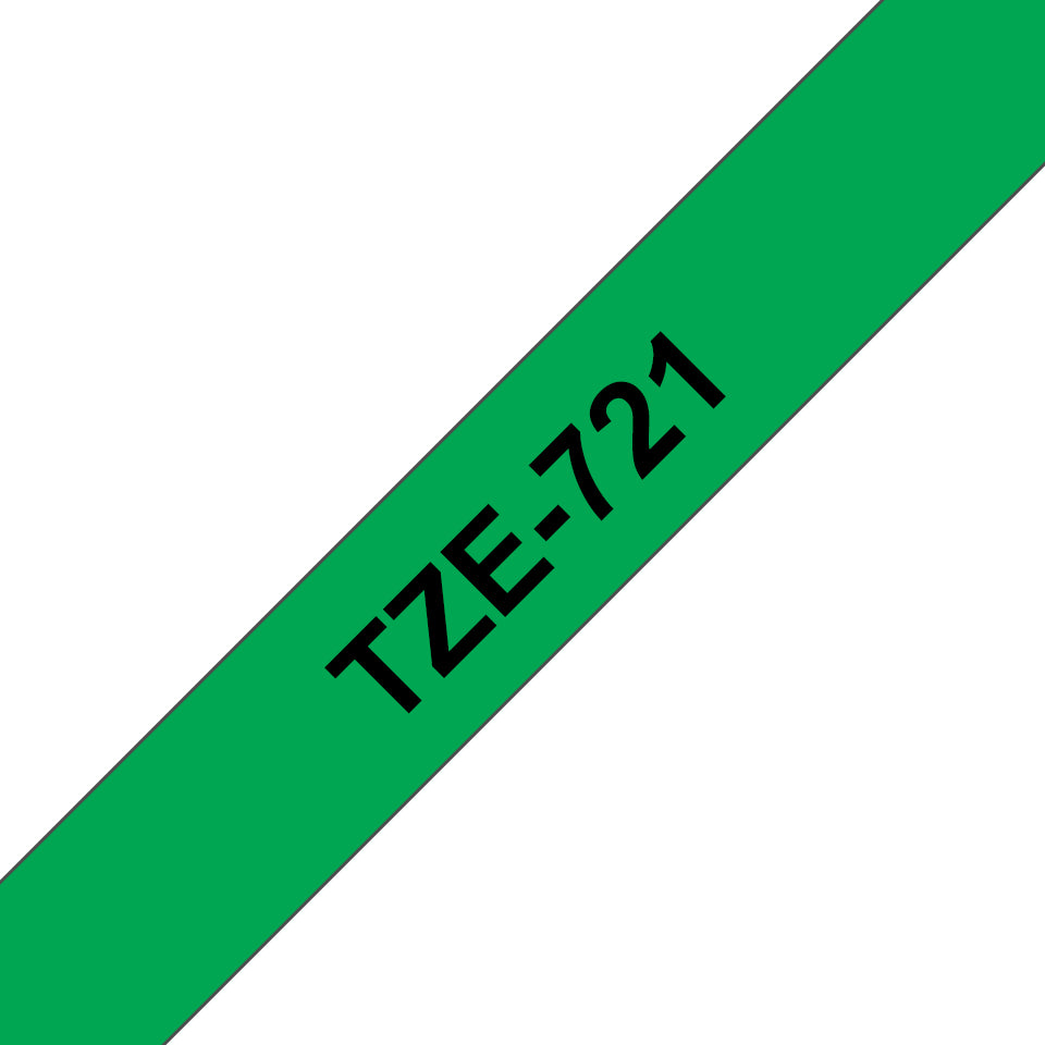 BROTHER P-TOUCH TZE-721 noir sur vert 9mm