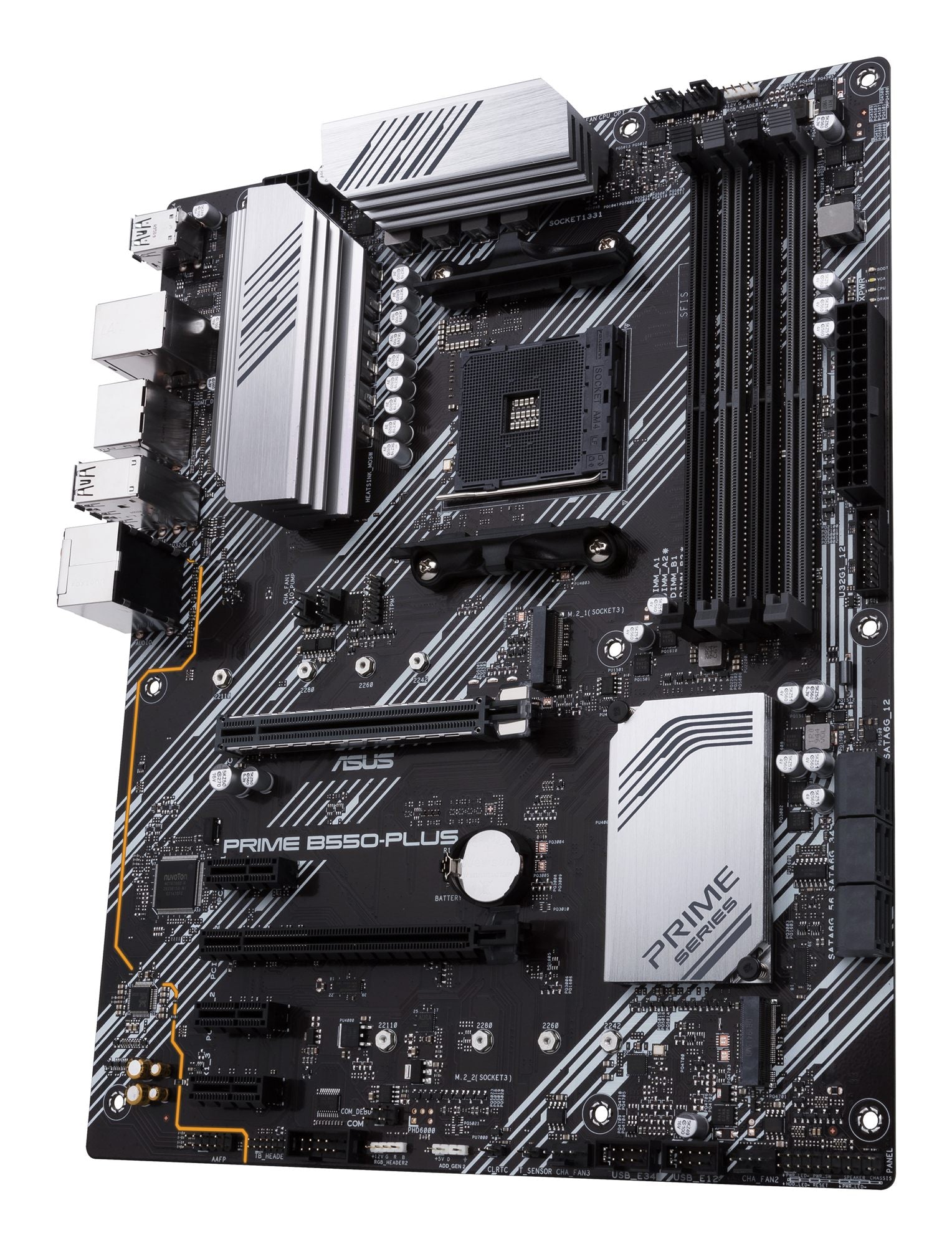ASUS PRIME B550-PLUS AMD AM4 Socket ATX DDR4 3rd Gen AMD Ryzen Dual M.2 PCIe 4.0 1 Gb Ethernet USB 3.2 Gen 2 Type-A and Type-C