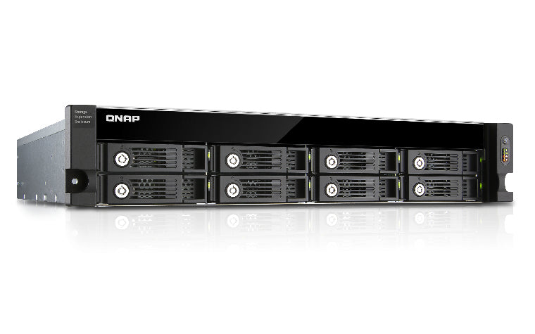 QNAP UX-800U-RP boîtier de disques Noir