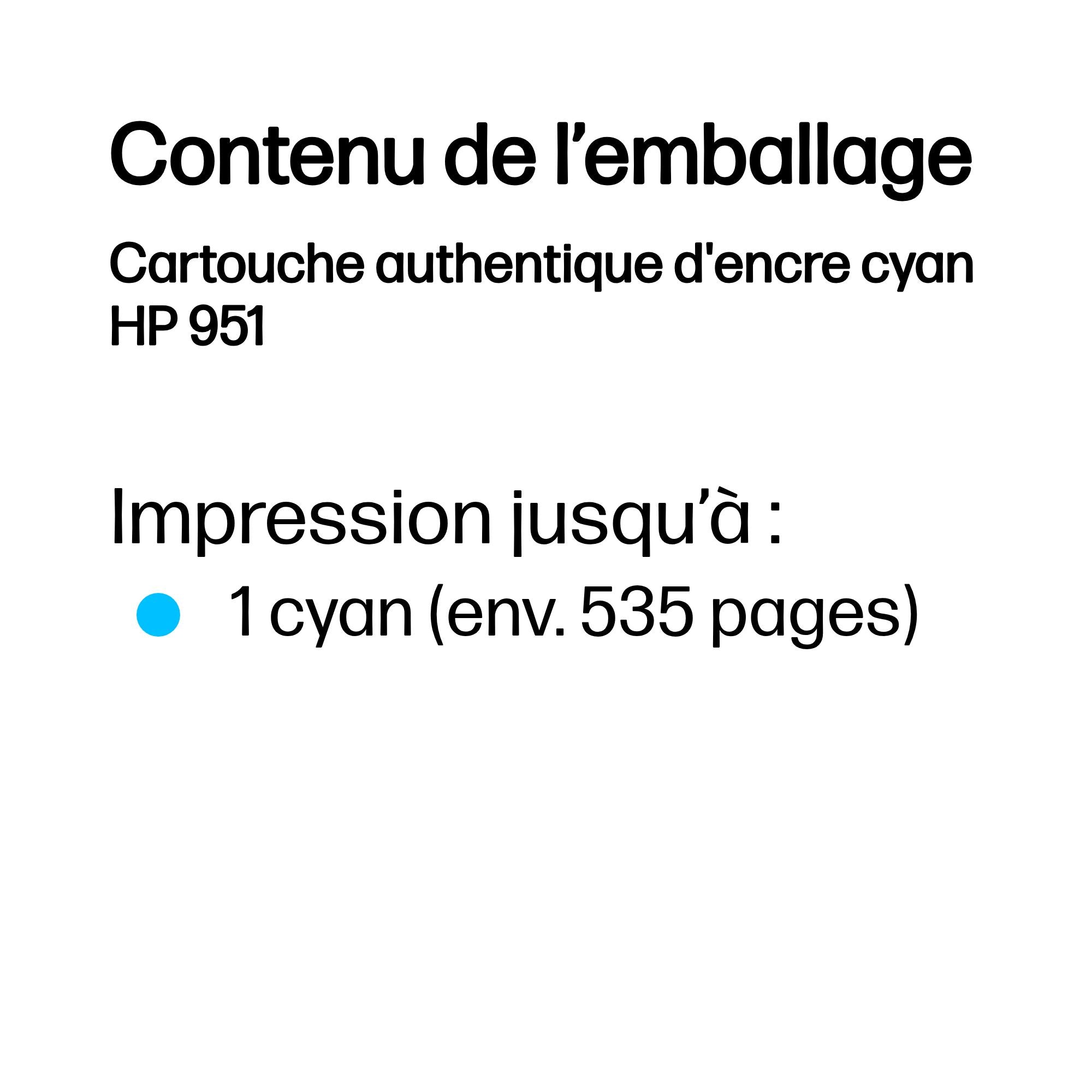 HP 951 Cyan Officejet Ink Cartridge