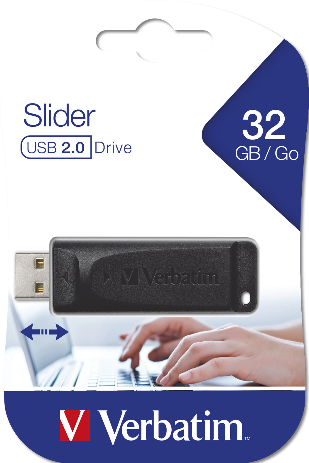 USB DRIVE 2.0 STORE N GO SLIDER 32GB BLA
