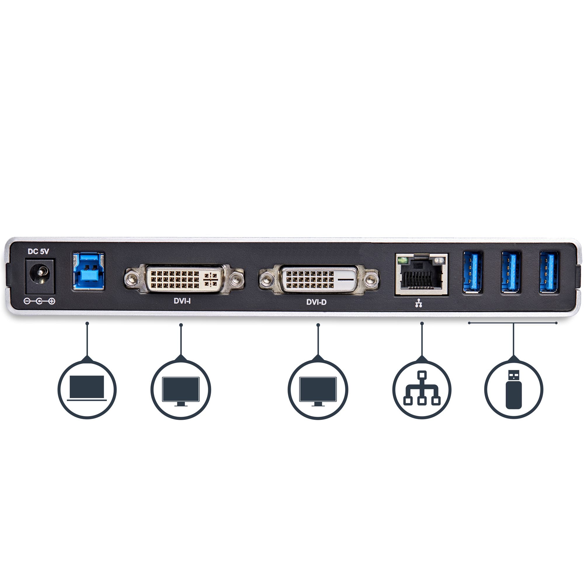 DVI Dual-Monitor Laptop Docking Station