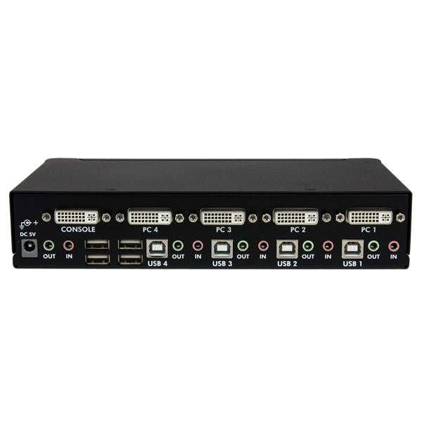 4 Port High Res USB DVI Audio KVM Switch