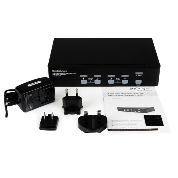 4 Port High Res USB DVI Audio KVM Switch