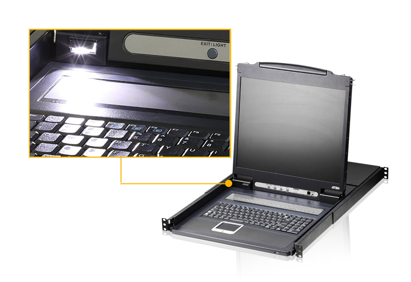 "ATEN CL1308N-ATA-AU support d'ordinateurs 48,3 cm (19"") Noir 1U"