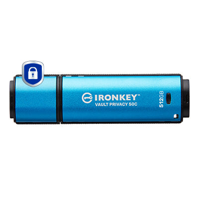 KINGSTON 512Go USB-C IronKey Vault Privacy 50C AES-256 Encrypted FIPS 197