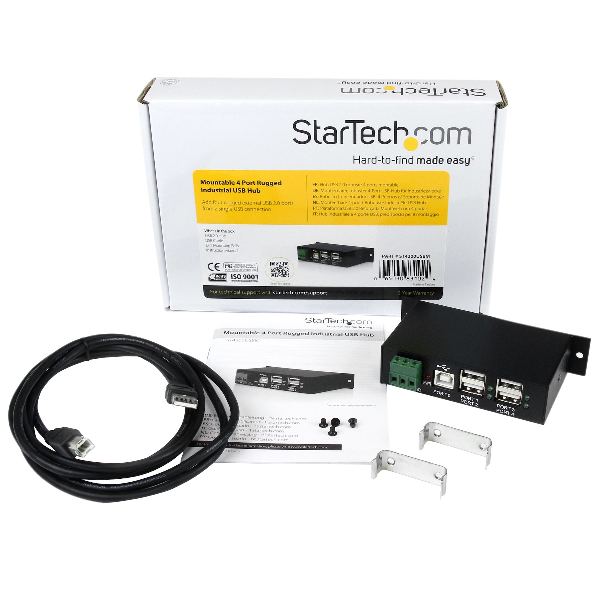 Mountable 4 Port Rugged USB Hub