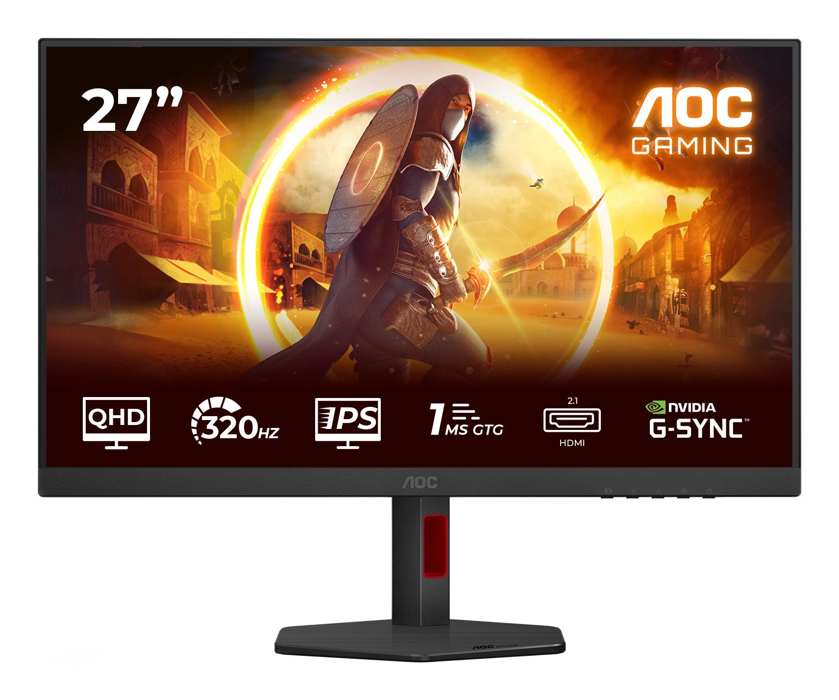 AOC Q27G4SRU 27p 2560x1440 Fast IPS Flat H/A 130MM QHD 320Hz USB HUB DP HDMI 450cd/m2