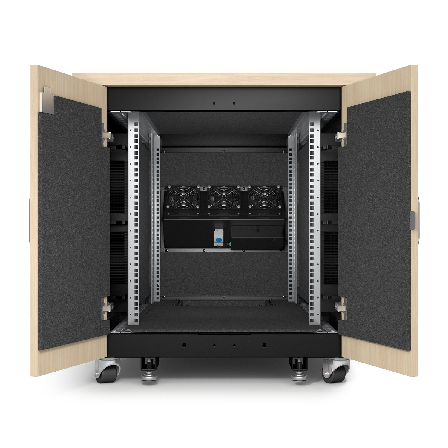 APC NetShelter Rack vertical soundproof AC 100-230V maple 12U 19 TAA Compliant