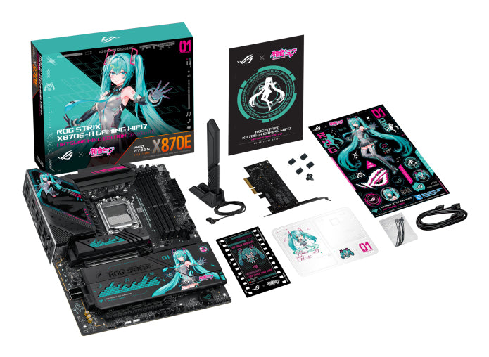 ASUS ROG Strix X870E-H Gaming WiFi 7 Hatsune Miku Edition AMD DDR5 ATX motherboard 1xHDMI 4xM.2 4xSATA