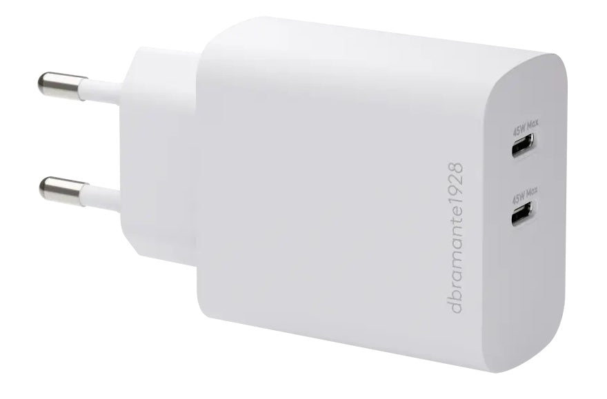EU Wall Charger 2xUSB-C 45W WHT