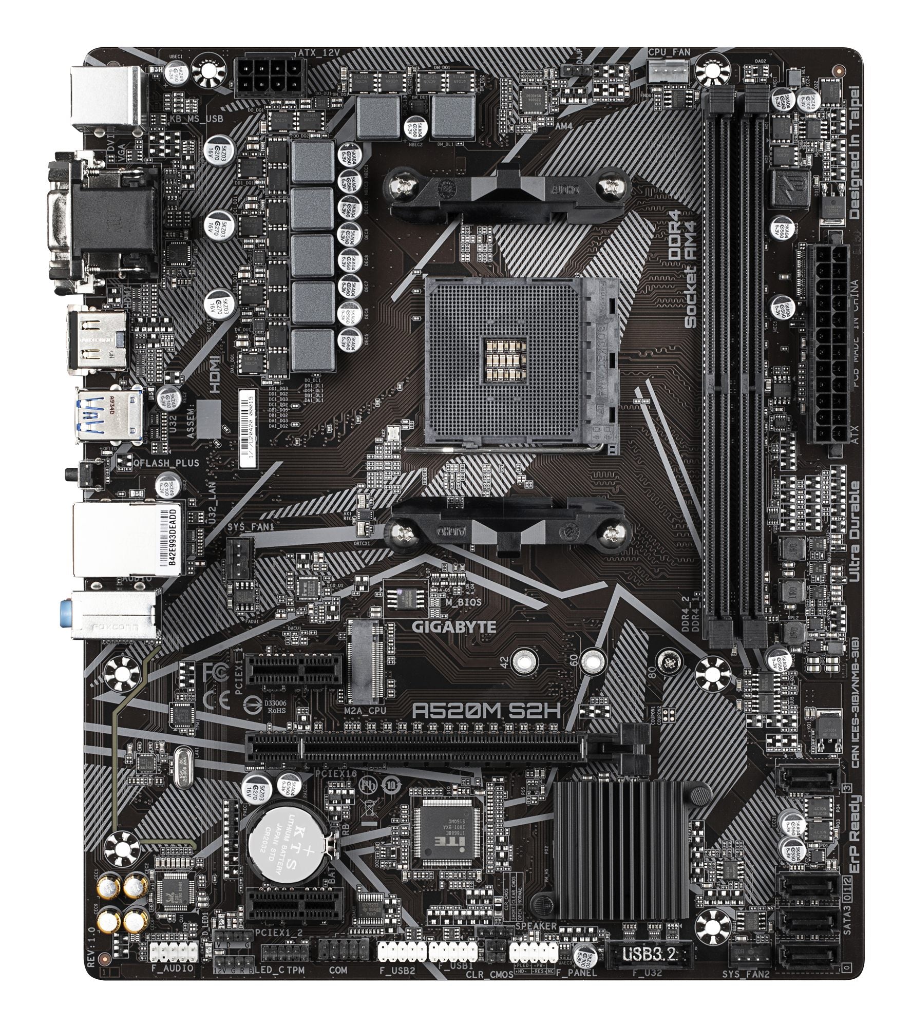 GIGABYTE A520M S2H carte mere AMD A520 Emplacement AM4 micro ATX