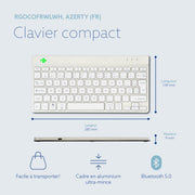 R-GO TOOLS Clavier Ergo Compact Break, Bluetooth blanc/arg