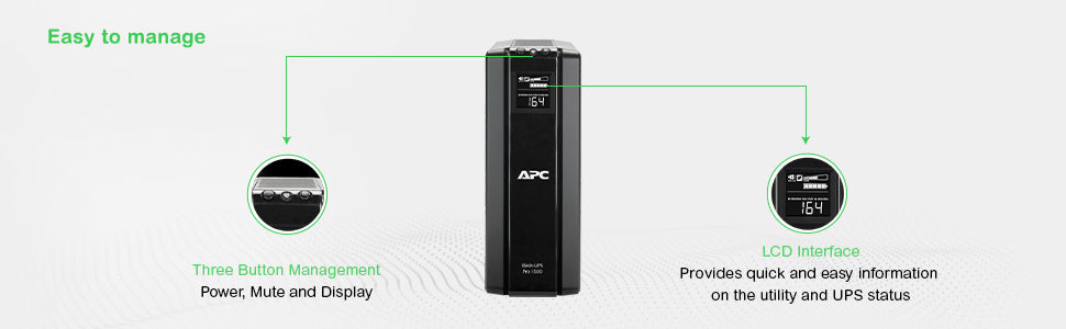 APC Back-UPS Pro 1500 UPS AC 230V 865Watt 1500VA USB output connectors 6
