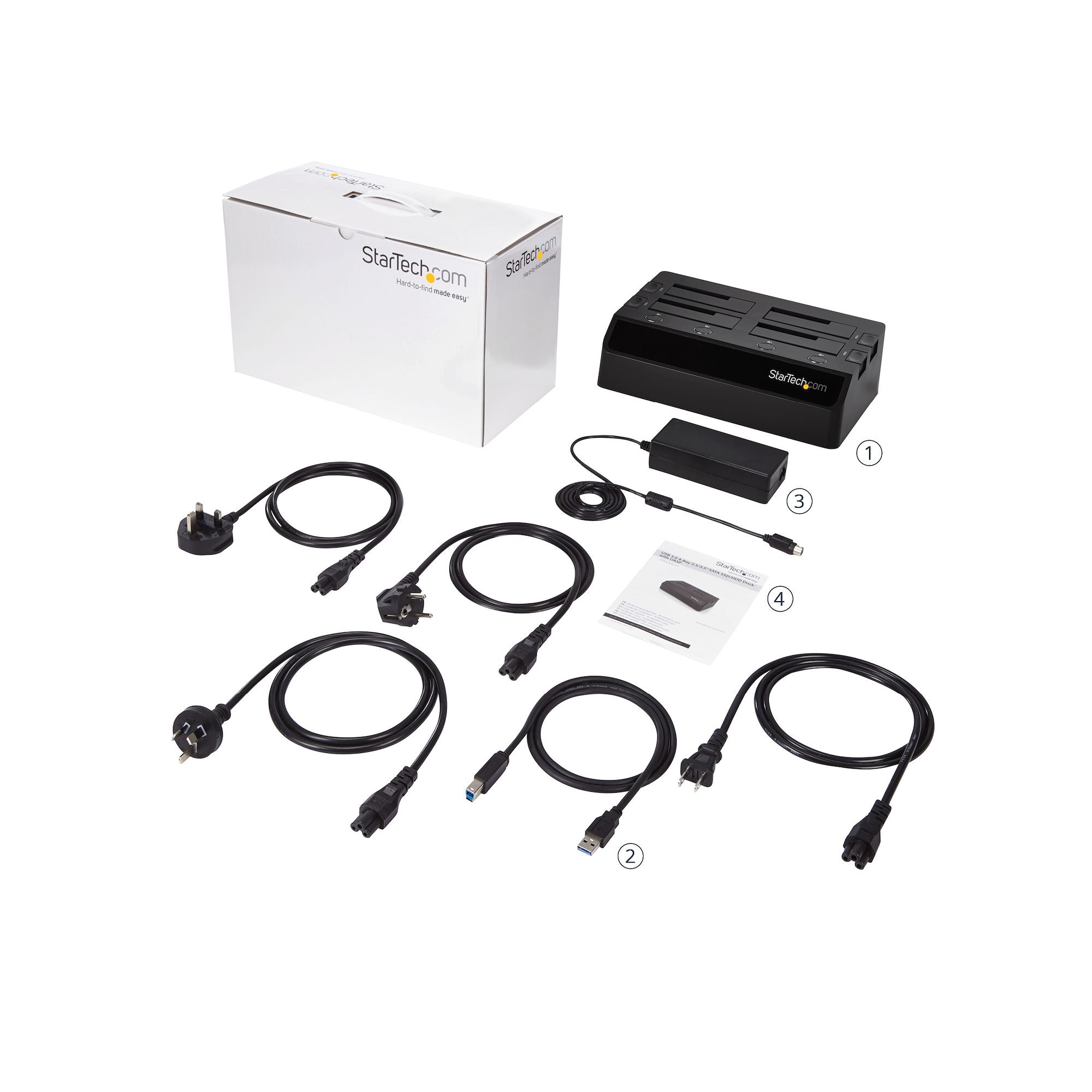 USB 3.0 to 4-Bay HDD Dock w/UASP+Fans