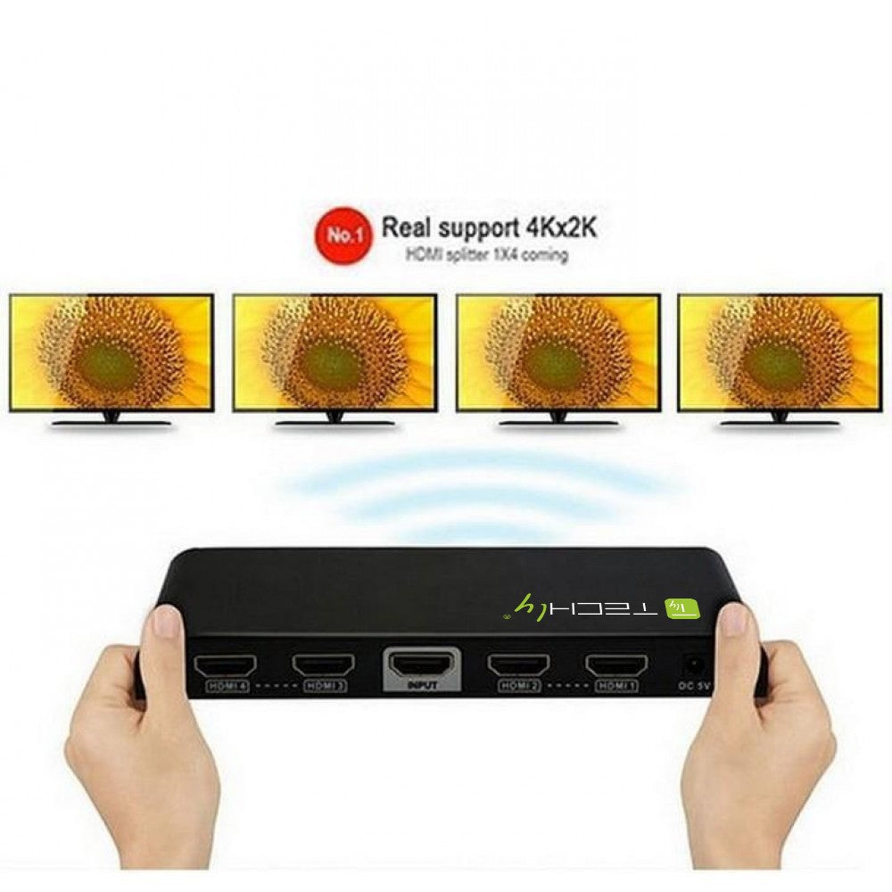 Techly IDATA HDMI-4K4 Répartiteur HDMI 1.4 4K@30Hz 1x4 Actif