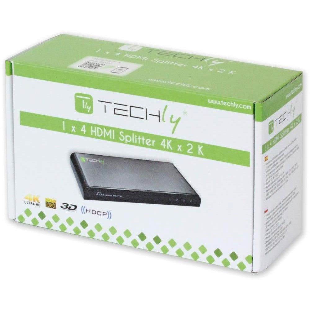 Techly IDATA HDMI-4K4 Répartiteur HDMI 1.4 4K@30Hz 1x4 Actif