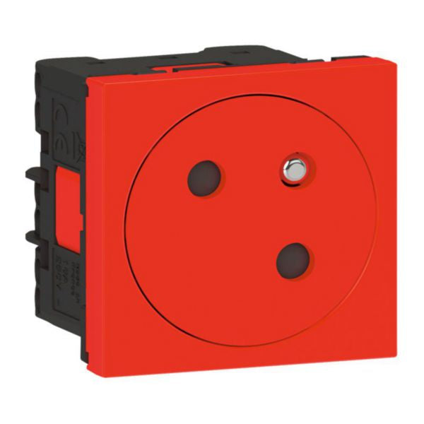 LEGRAND Prise secteur Mosaic simple 45x45 45° Rouge