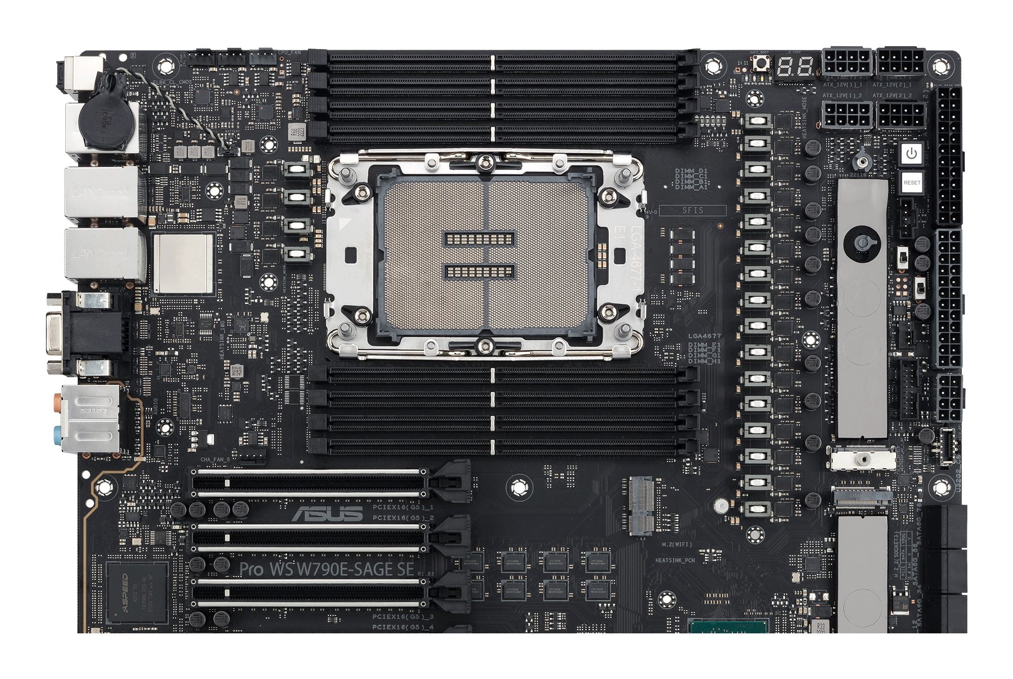 ASUS PRO WS W790E-SAGE SE LGA4677 ATX 8xDDR4 7xPCIe 4.0 x16 8xSATA 3xM.2