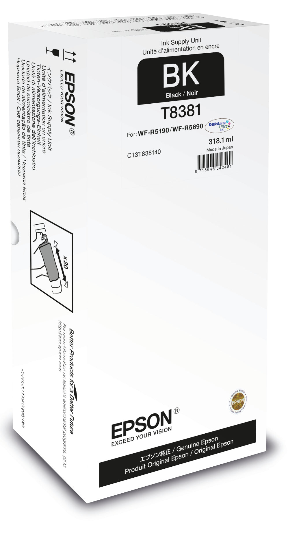 Ink Cart/Black 20 000 pages f WF-R5x90