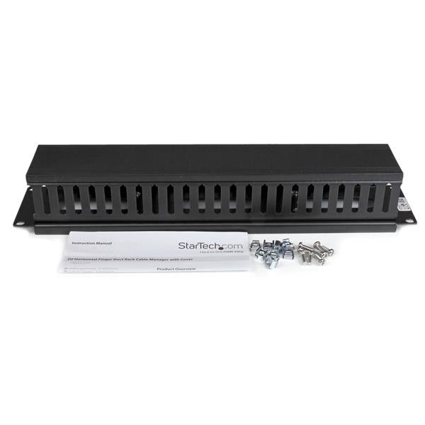 2U Finger Duct Cable Manager w/Cover