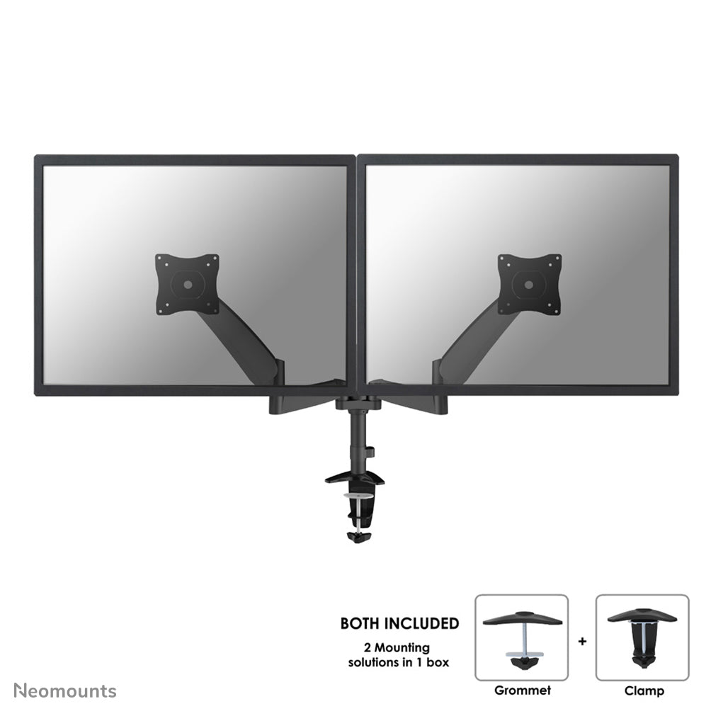Desk Mount Dual 10-24" Clamp/Grom BLACK