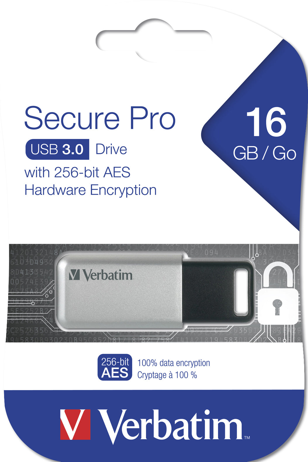 VERBATIM USB 3.0 DRIVE 16Go SECURE DATA PRO PC & MAC WCF (P)