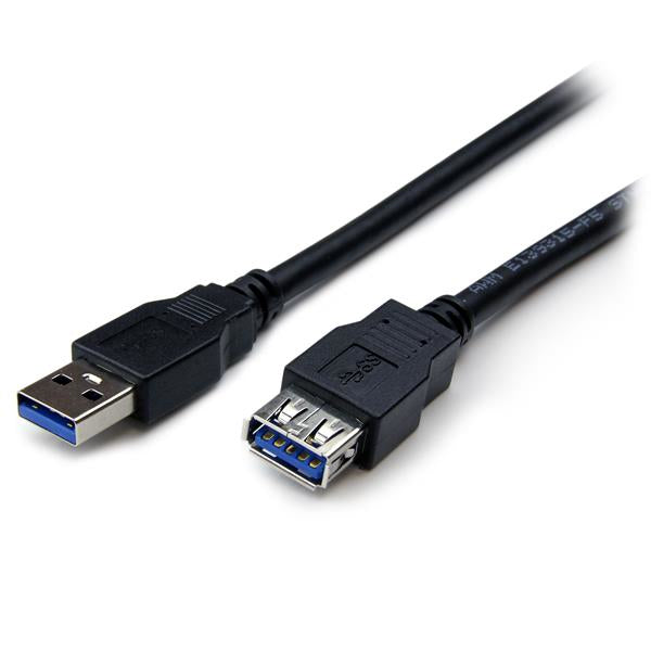 2m Black USB 3.0 Extension Cable M/F