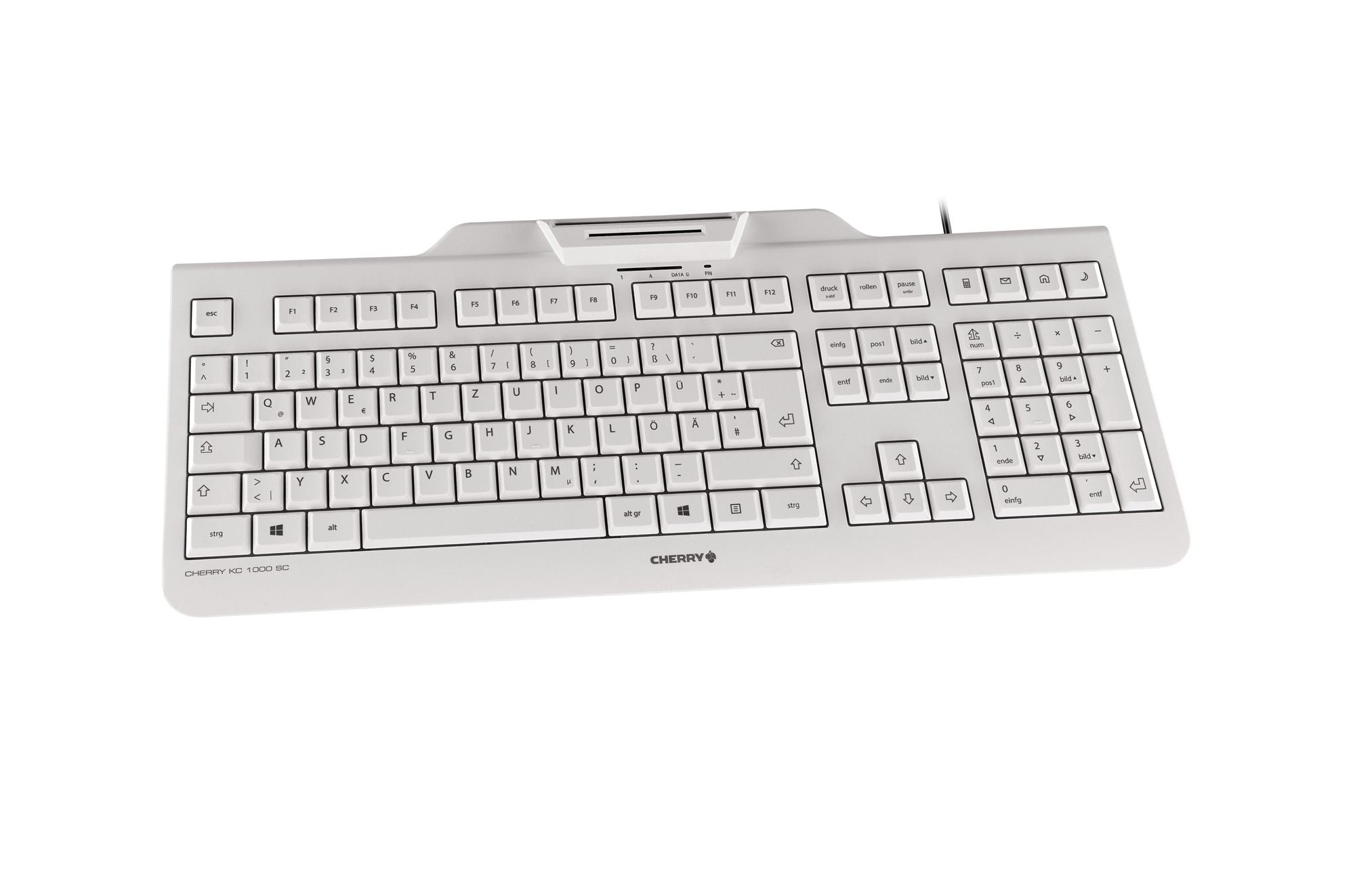 CHERRY Clavier (+cart puces) KC-1000 SC USB blanc (DE - QWER