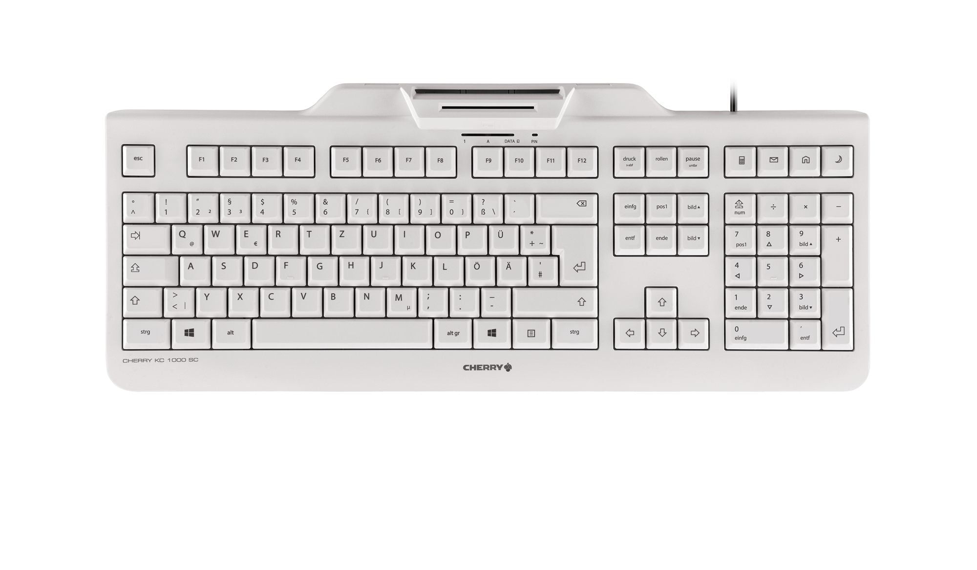CHERRY Clavier (+cart puces) KC-1000 SC USB blanc (DE - QWER