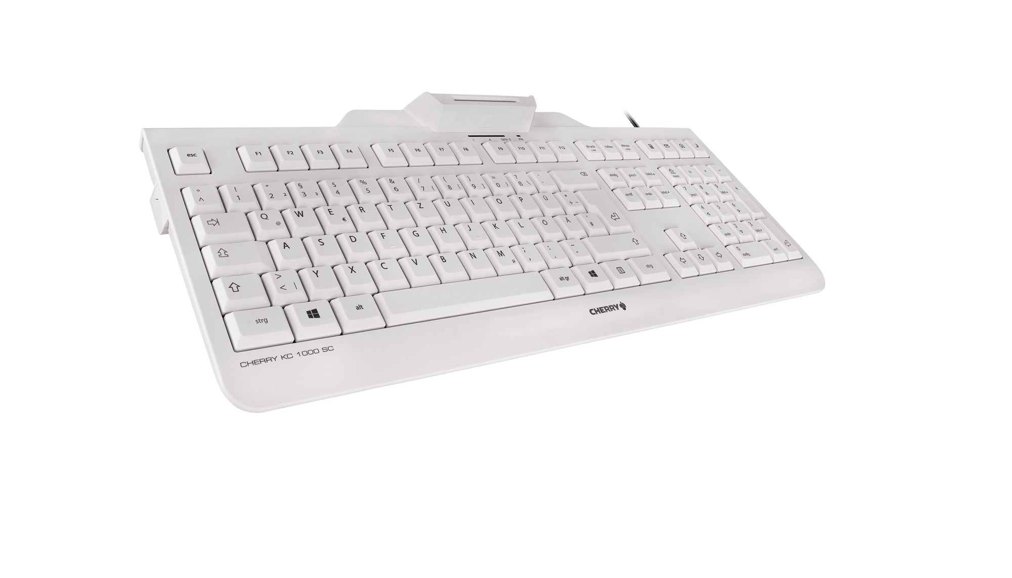 CHERRY Clavier (+cart puces) KC-1000 SC USB blanc (DE - QWER