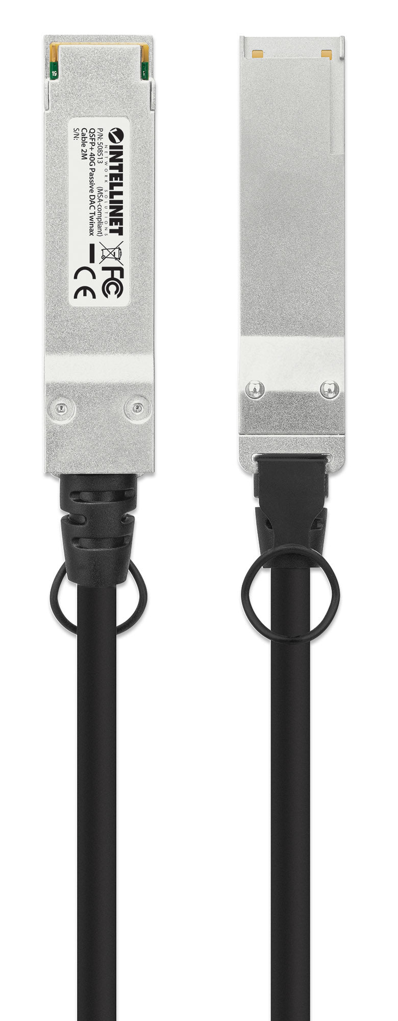 Intellinet 508513 câble InfiniBand et a fibres optiques 2 m QSFP+ Noir, Argent