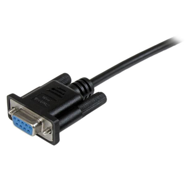2m Black DB9 RS232 Null Modem Cable F/F