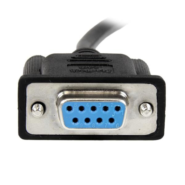 2m Black DB9 RS232 Null Modem Cable F/F