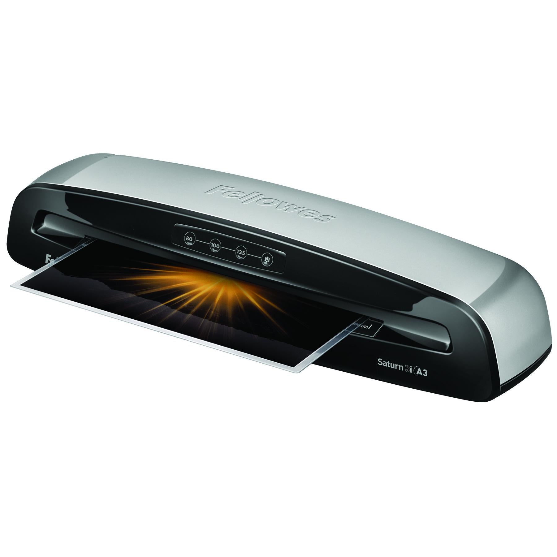 Bundle FELLOWES SATURN 3I A3 LAMINATOR + MATT LAMINAT POUCH A4 80MIC
